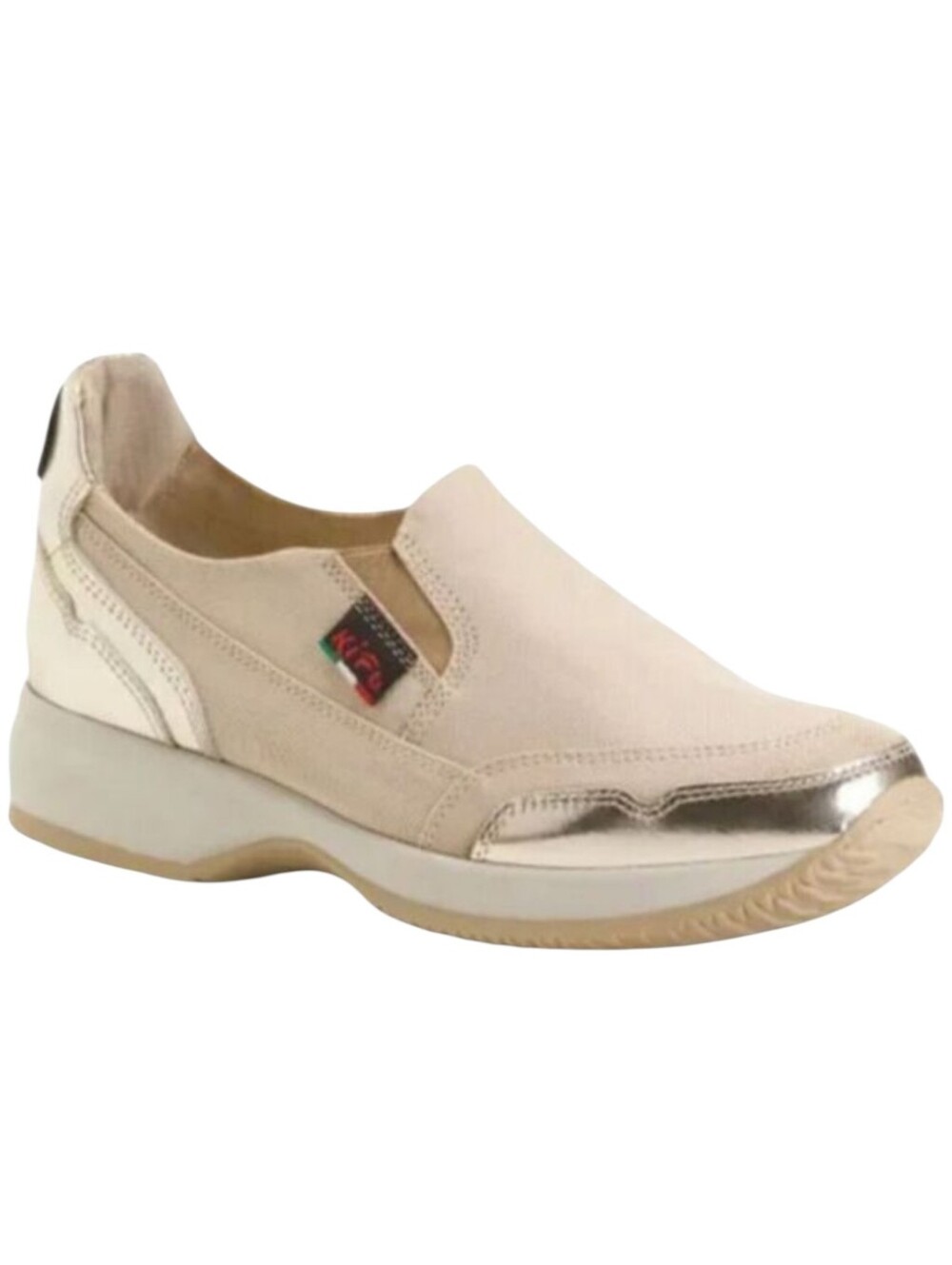 Stone Haven By Soldini Beige Sneakers Size 8 Made In Italy Slip On Womens